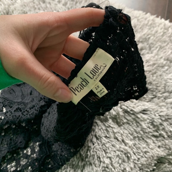 NWT Peach Love Black Crochet Lace Bralette - Picture 5 of 8